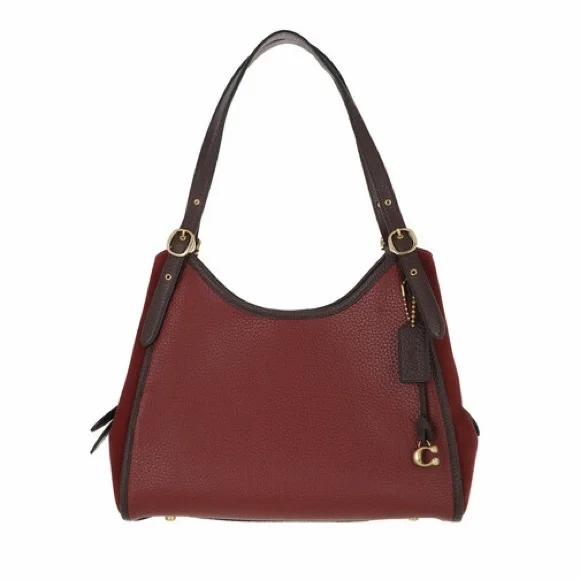 Coach burgundy leather and suede Lori bag - Picture 9 of 12